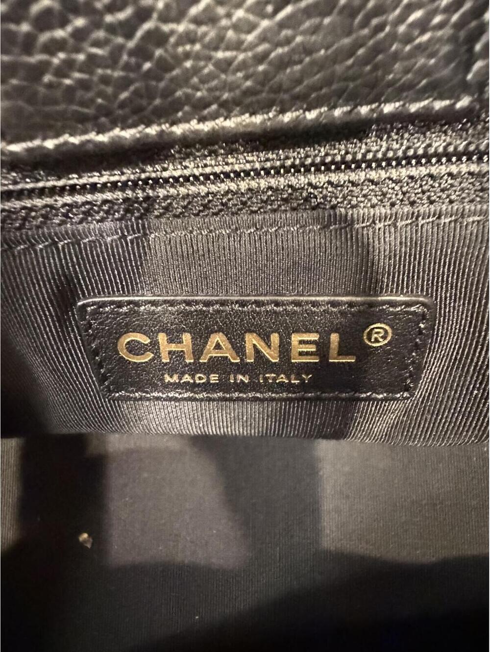 Authentic Chanel Black Leather Cerf Shopping Tote Pristine - Picture 11 of 14